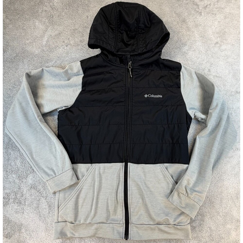 Columbia Women’s Hybrid Hoodie Jacket Black Gray Full Zip Hooded Size XL